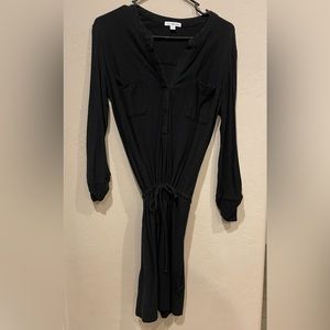 James Perse Size 2 drawstring long sleeve dress.